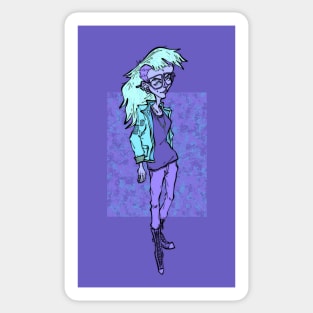 Blue Punk Gal Sticker